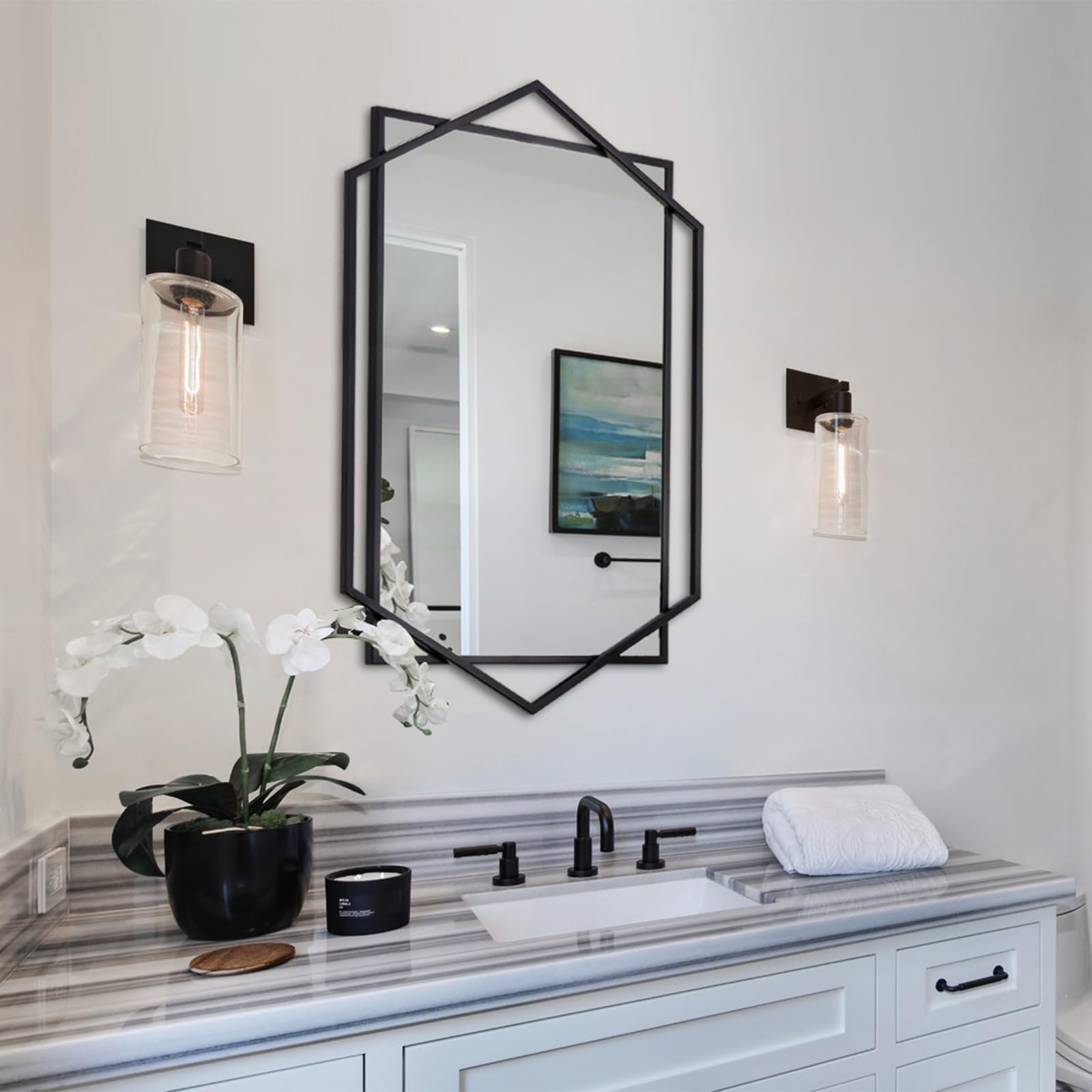 Specchio bagno forma irregolare retroilluminato 90x120 cm | Leroy Merlin