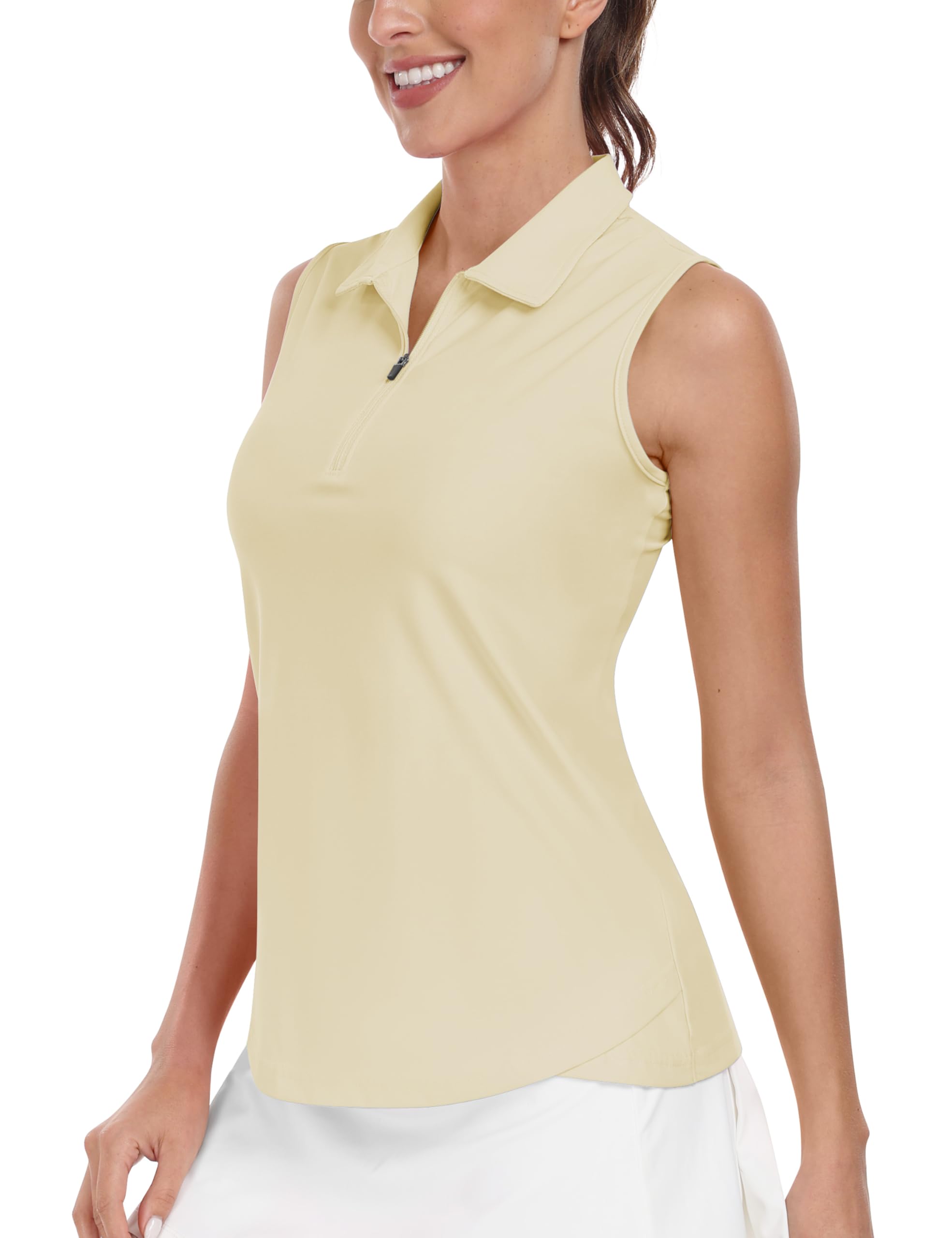 MoFiz Polo Femme sans Manches Débardeur Sport Shirt d'été Respirant Tennis Golf T Shirts Violet 3XL