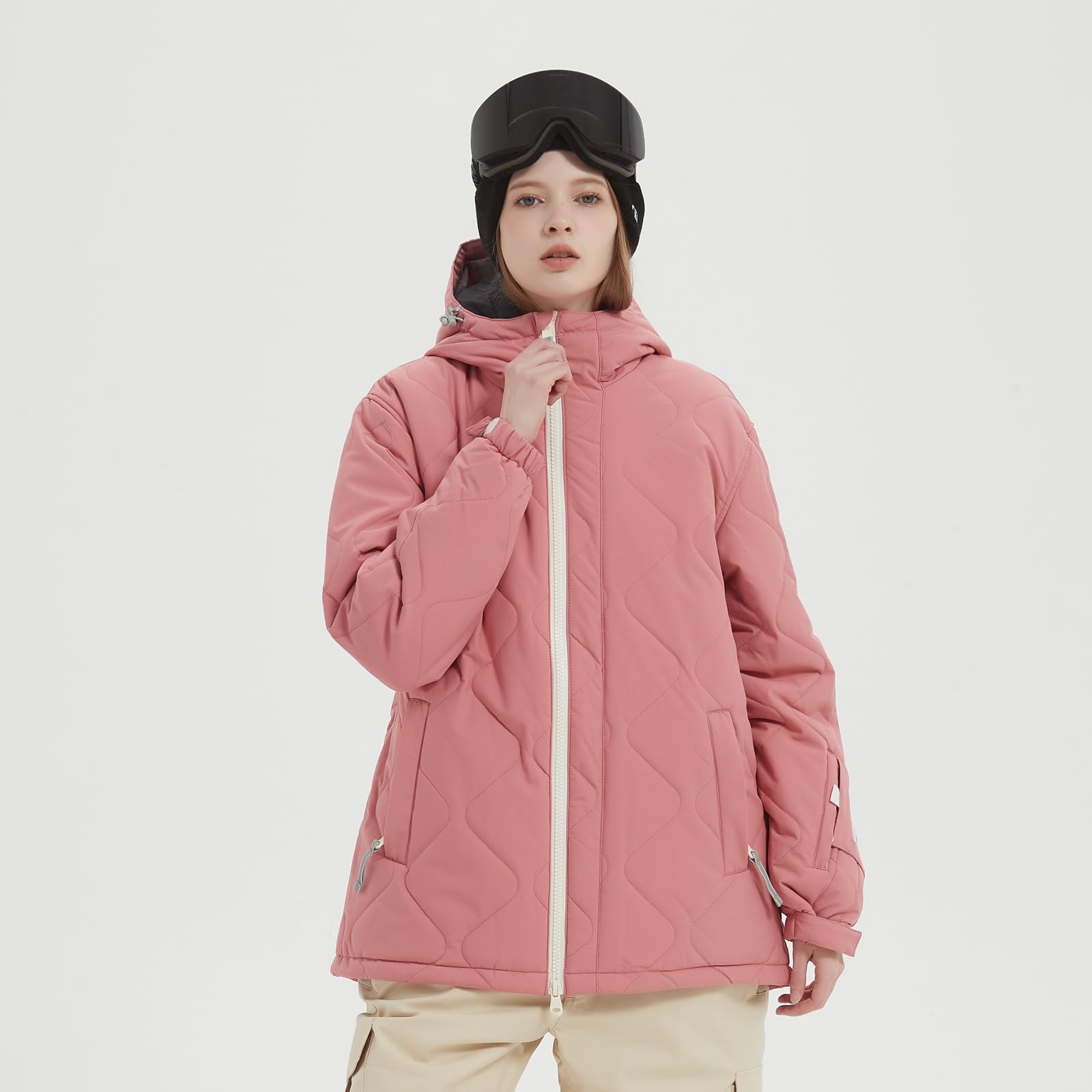 Bluemagic Veste de Ski Femme Chaude d'Hiver Coupe-vent Etanche Imperméable Neige Marche Randonnée Camping
