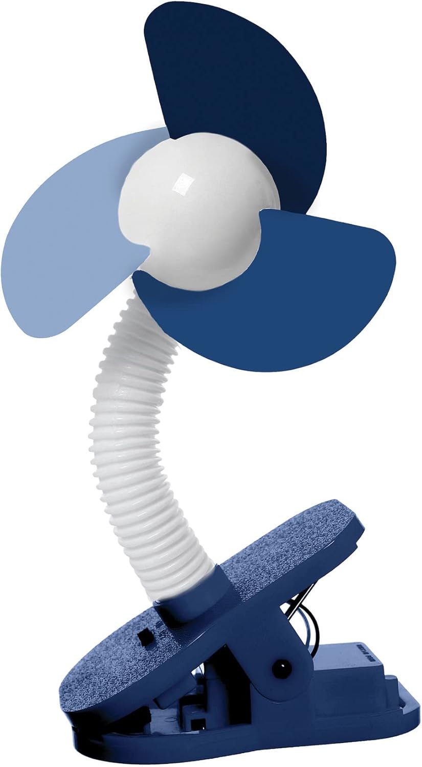 Dreambaby Portable Clip-on Baby Stroller Fan – with Soft Foam Fins – Perfect for Strollers, Cribs, Wheelchairs, Beach, Camping & Pool – Blue – Model L2365