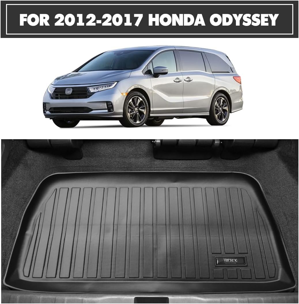 Vanseno Cargo Mat for 2012-2017 Honda Odyssey 7/8 Seats Cargo Liner Trunk Mat TPE All Weather Protection for 2012 2013 2014 2015 2016 2017 Honda Odysse Accessories