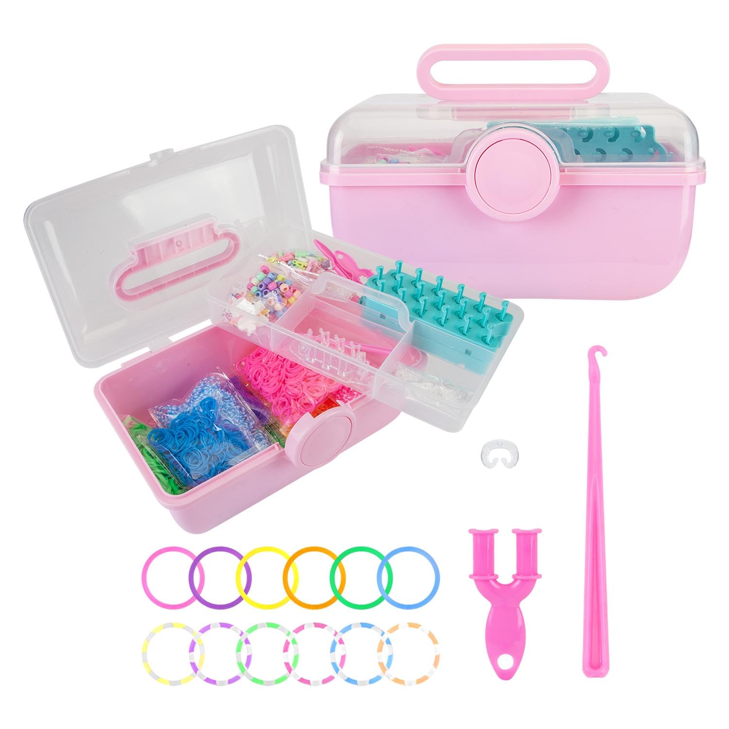 VFM e-Store - Loom Band Set 600Pcs Arts and Crafts Gift Ideas, Christmas Ideas - 14cm X 26cm Multicolour X 1