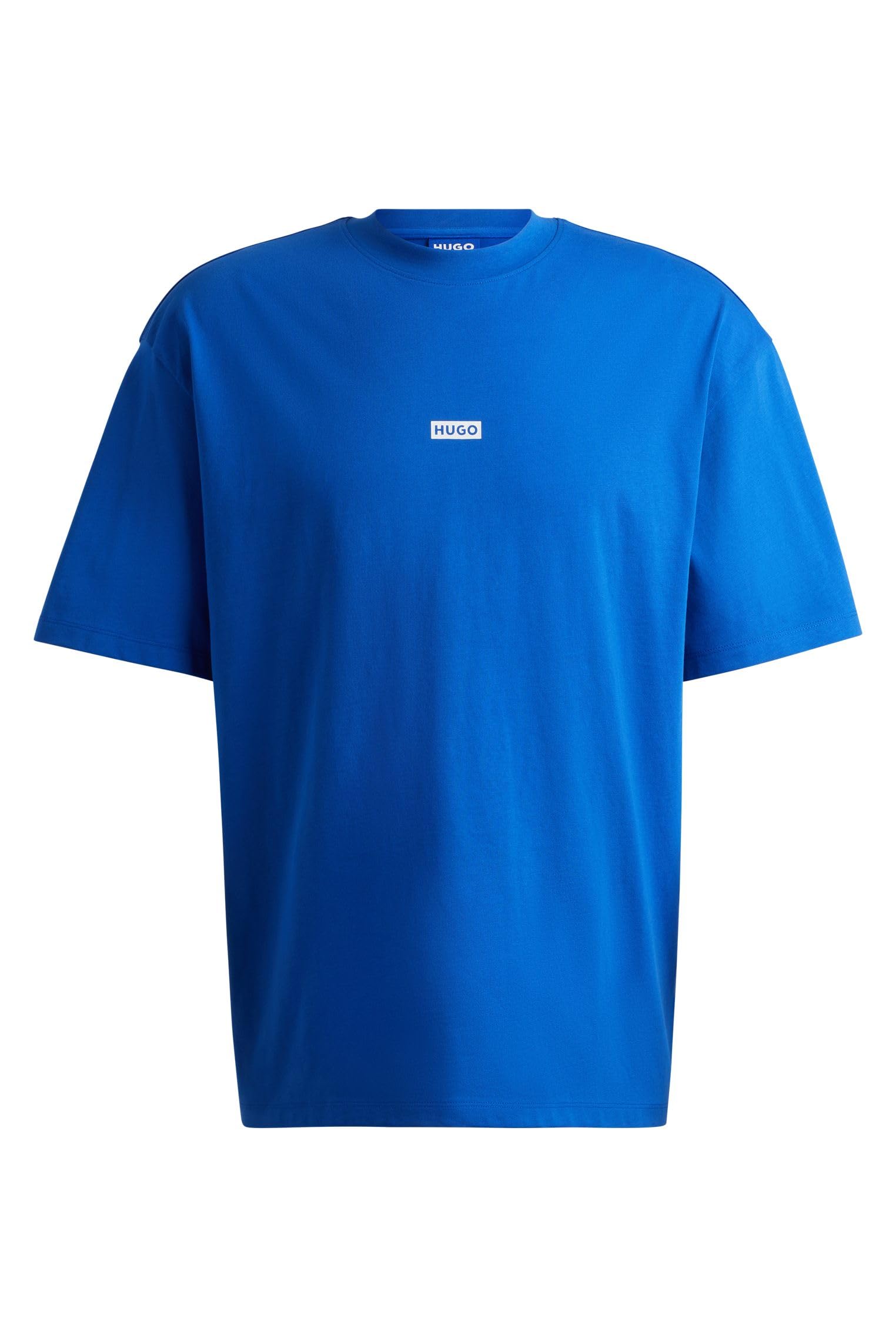 Hugo Men's Printed Logo Back T-Shirt With Mcmxciii Text - Regular Fit Blue Medium