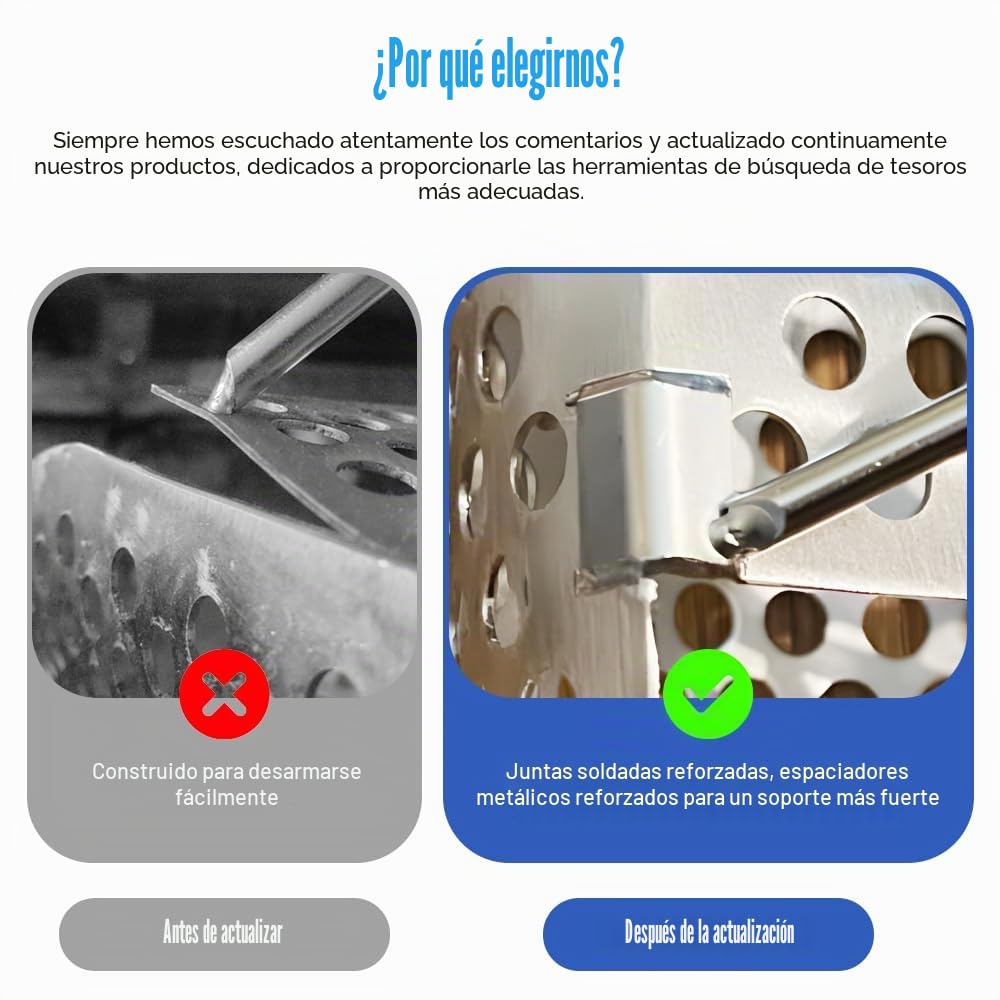 Cuchara de arena para detección de metales, pala de acero inoxidable con mango largo, resistente y duradera, ideal para búsqueda de tesoros junto al mar