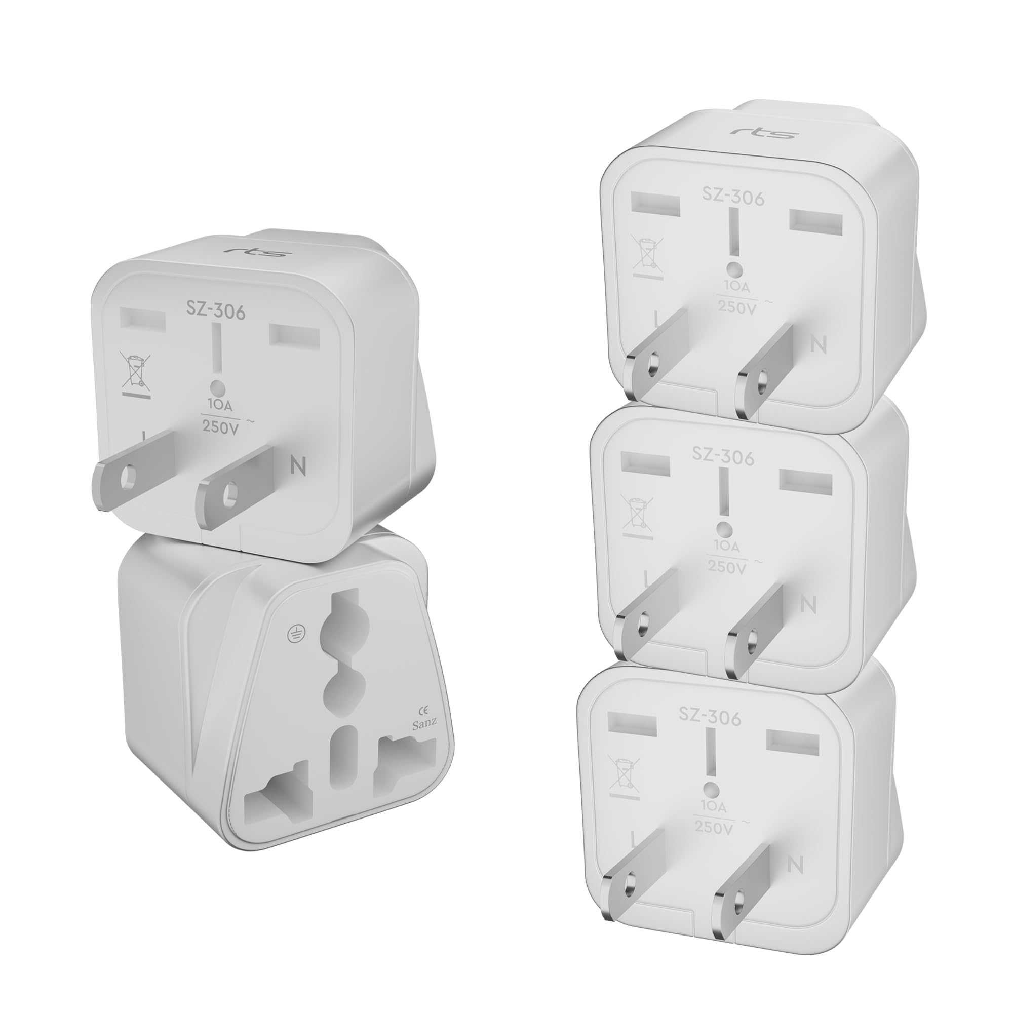 rts (5 Pack) Universal Travel Adapter Converter Plug India to US USA American (Type B) to Canada, US, Japan, Australia, Jamaica, Mexico, China for Laptop, Chargers smartphones Laptops Chargers tablets-image-48