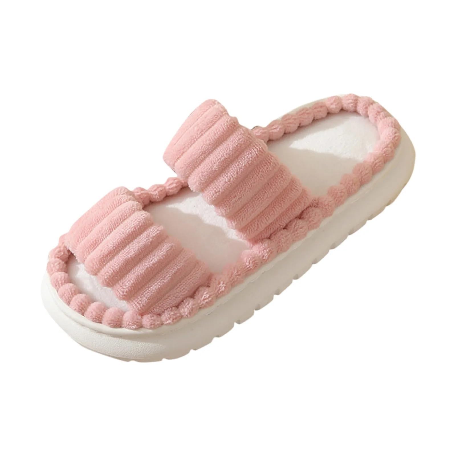 Pantuflas de casa for Mujer con Puntera Abierta y Suela de Lino Cruzada, Chanclas de baño Antideslizantes con Suela de Lino. para Uso Doméstico(Black,44)