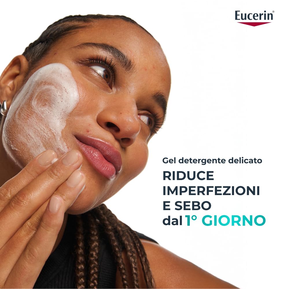 Eucerin DermoPure Clinical Gel Detergente Viso Purificante 400 ml, Detergente schiumogeno viso e corpo senza sapone efficace come struccante, Formula con Acido Salicilico per pelle grassa e acneica