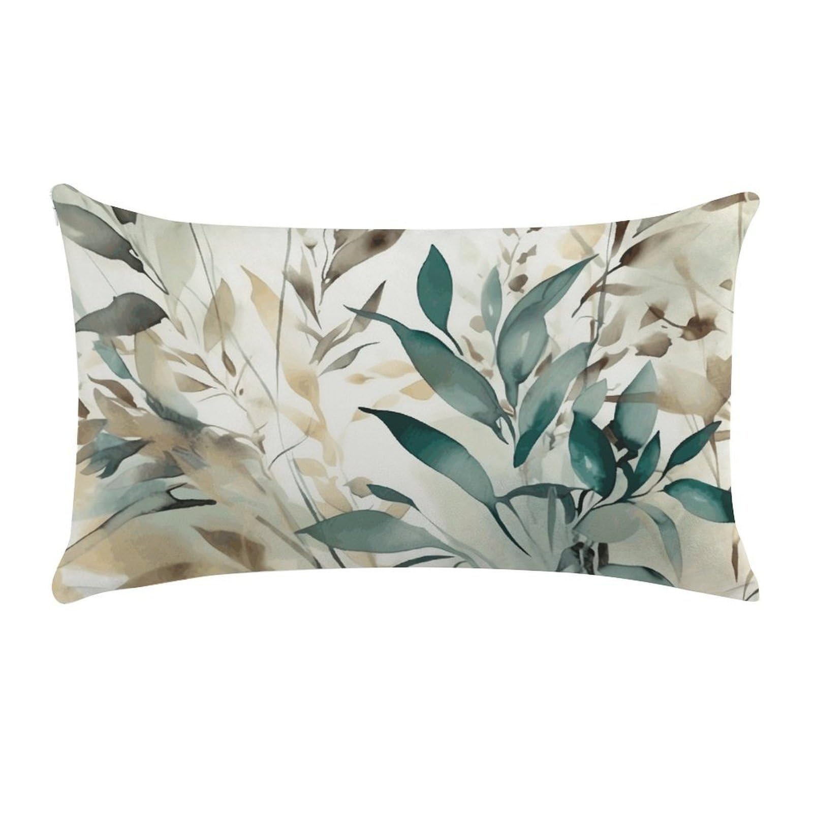 Leaves on White Background Pillow Cases for Sofa, Super Soft Plush Pillow Cover with Zipper, Luxury Cozy Pillow Shams for All Seasons, Lightweight Pillowcases for Bedroom, 12" X 20"