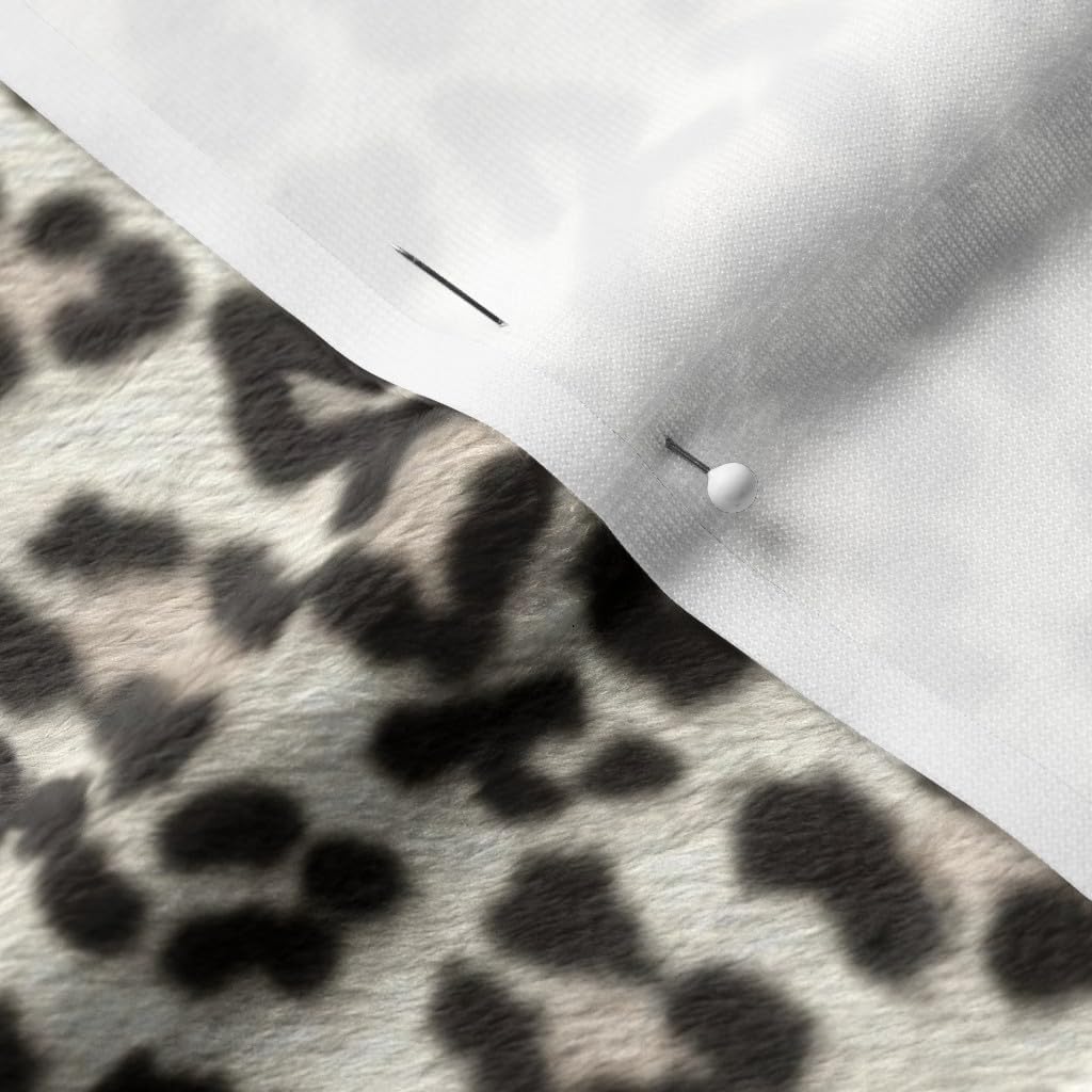 Spoonflower Fabric - Snow Leopard Big Cat Jaguar Animal Cheetah Rockabilly Rock Punk Printed on Minky Fabric by The Yard - Sewing Baby Blankets Quilt Backing Plush