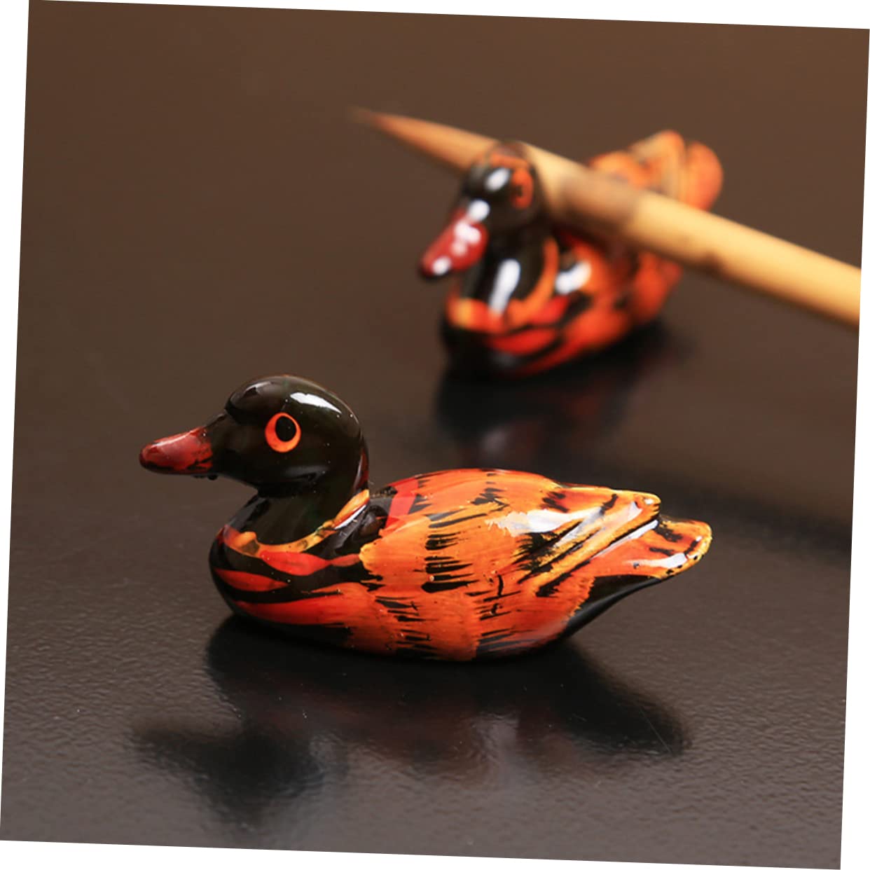 Support décoratif pour Baguettes, Porte-cuillères, Support pour cuillères et fourchettes en Porcelaine, en Forme de Canard (6 pièces).
