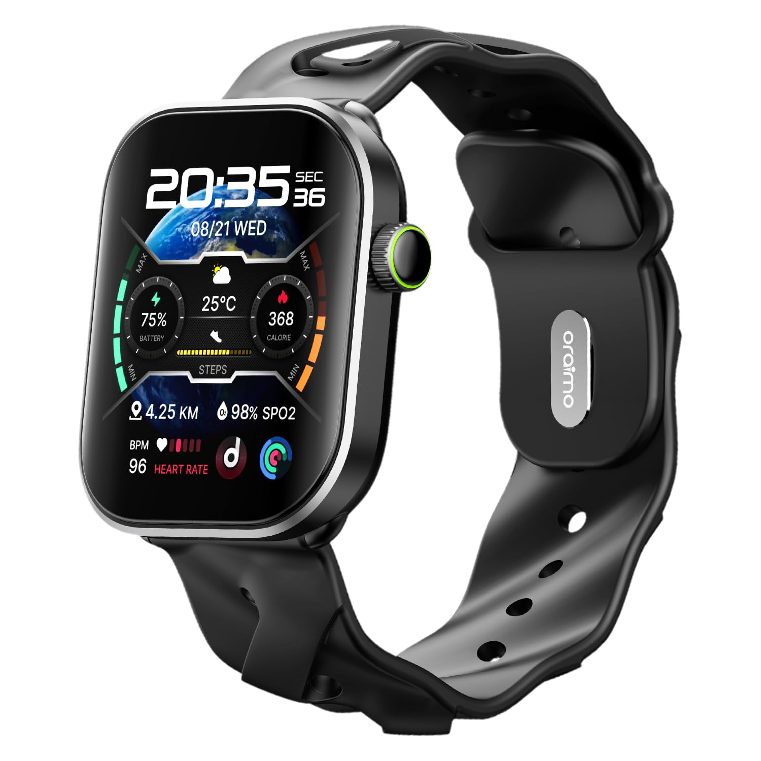 Oraimo Montre Connectée Écran AMOLED 60Hz 1,85" Appel Bluetooth HD Smartwatch Homme Femme Sport 143 Modes Étanche IP68 Autonomie 14 Jours Cardio SpO2 Podomètre Notifications SMS Message Android iOS