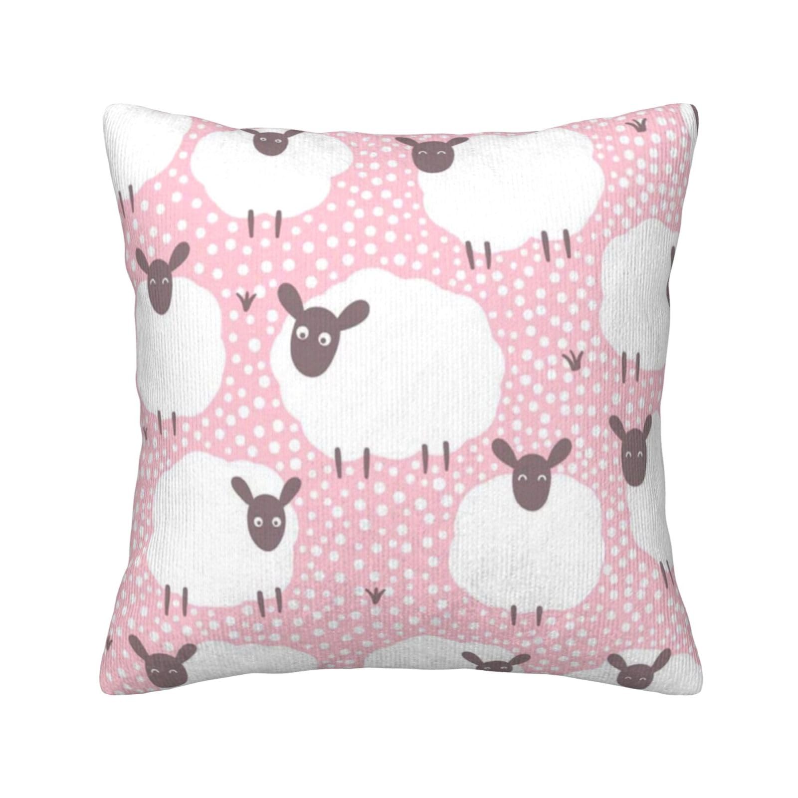 Housse de coussin velours rose mouton pour canapé fatigué et déco terne