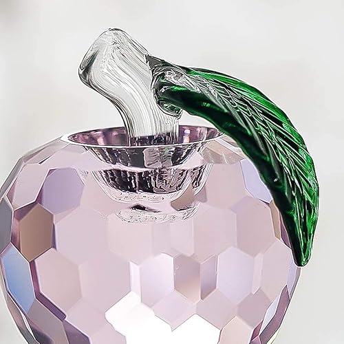 Miniatura 2 de Taotenish Crystal Manzana Pisapapeles Arte de Cristal Fruta con Hoja Figuras Coleccionables Regalos para el Hogar Decoración de Navidad Ornamento -