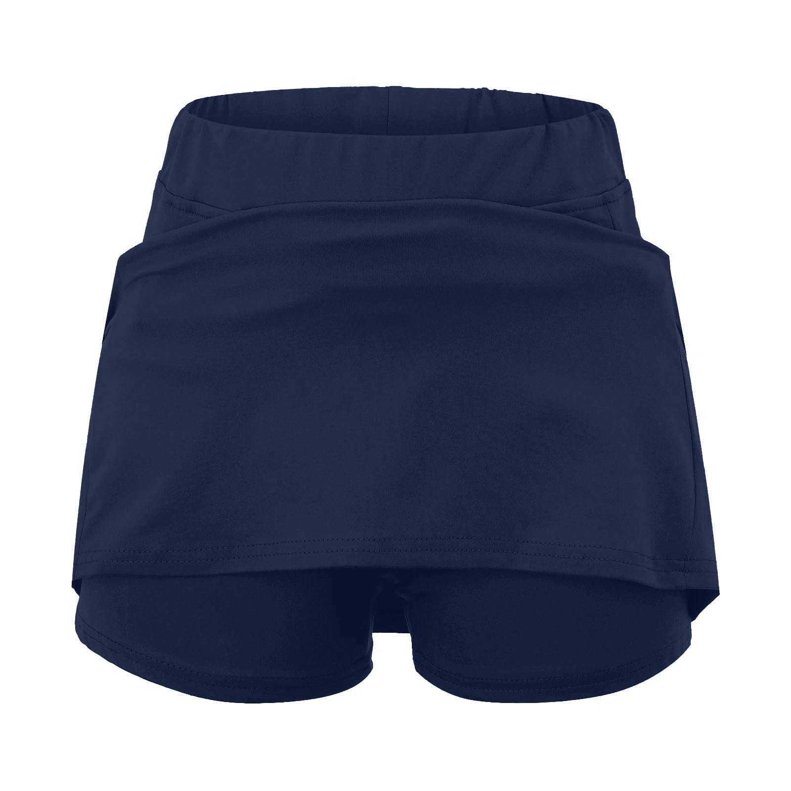 Jupe Short Yoga Femme Tennis Golf Sport Chic Et Elegant Jupe Taille Haute Elastique Mini Courte Jupe avec Pantalon en Dessous pour Printemps Et Été