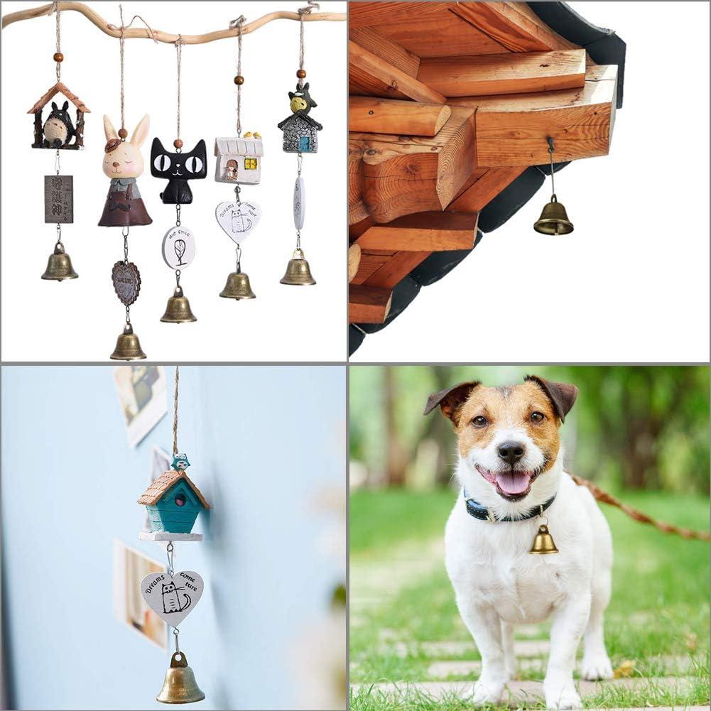 35PCS Vintage Bronze Jingle Bells, 38mm Christmas Jingle Bells Rings Christmas Tree Ornaments Pendants for Christmas Tree Decoration, Making Wind Chimes, Dog Doorbell & Potty Training, Housebreaking