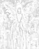 painteree Juego de bricolaje | Pintura de puntos | Ángeles blancos de pintura de Irene (30 x 40 cm) | Círculos para colorear en el lienzo | Lienzo sin marco con dos marcas | Marcas negras