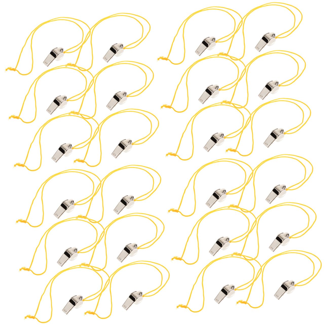 ifundom 24pcs Whistles with Lanyard Loud Emergency Whistles for Camping Hiking Fishing Boating and Survival Use