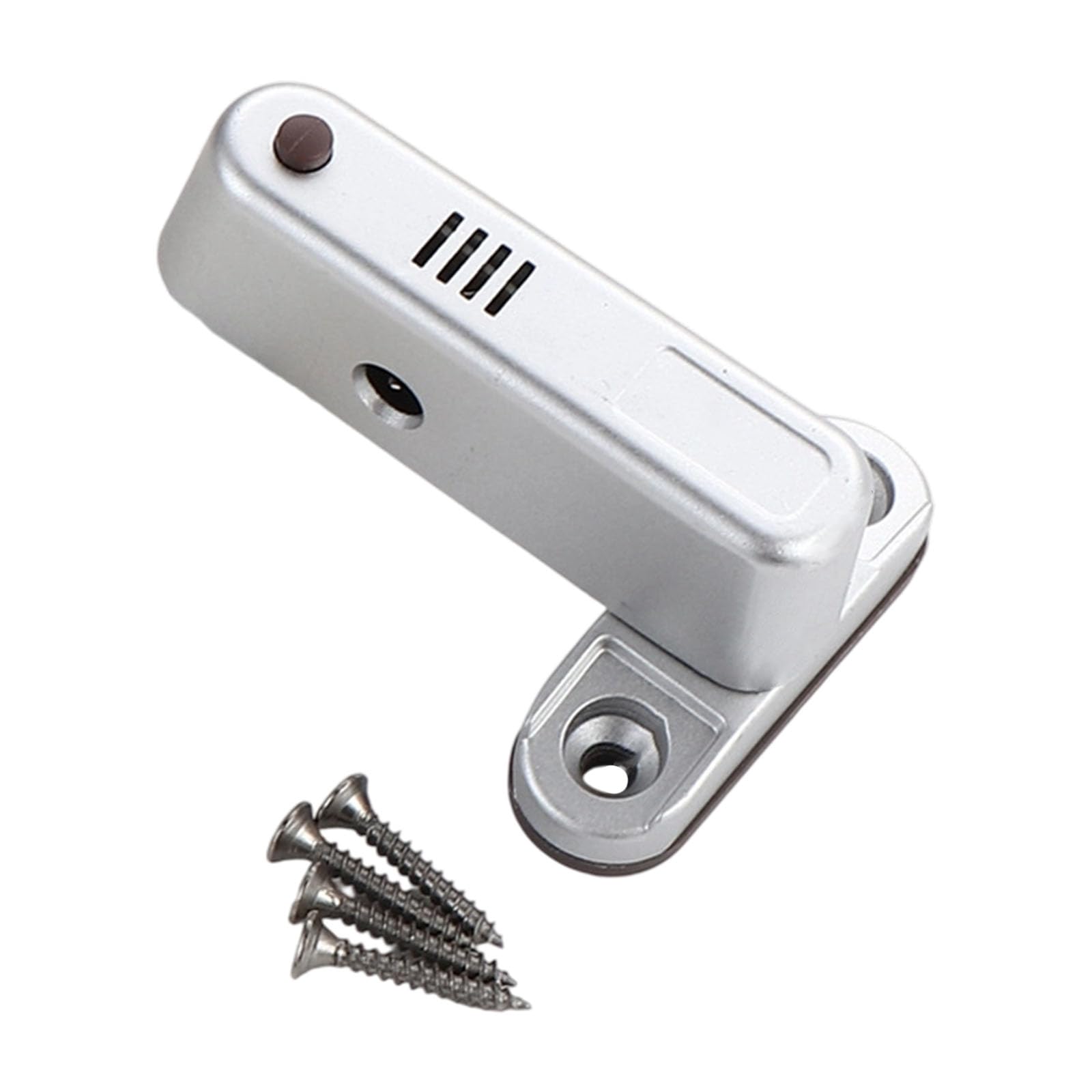 Netbiio Silver Door Security Rod With Smart Alarm, Stainless Steel Latch For Reinforced Residential And Commercial Dual Protection Door Latch