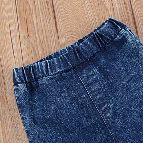 Little Girls Vintage Jeans Skinny Denim Bell Bottoms High Waisted Denim Flared Pants Trousers2