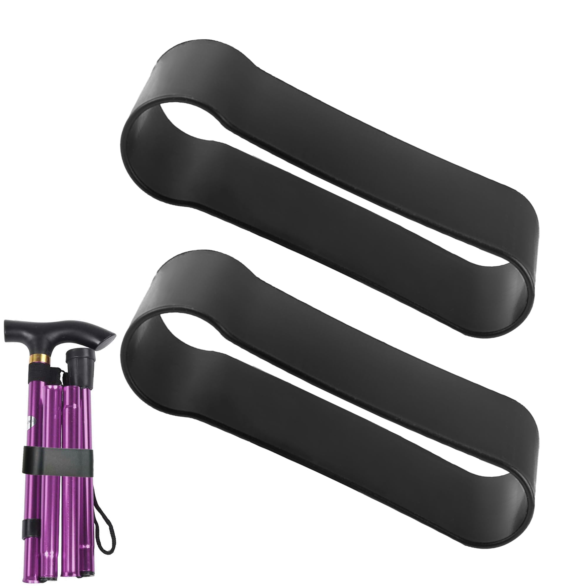 Black Elastic Walking Stick Holder, Flexible Walking Stick Strap, Foldable Cane Bundling Band, Universal Walking Stick Accessories for Folding Canes & Trekking Poles-image-12
