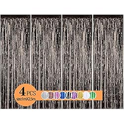 Estor Separador Ambientes YWILL Cortinas de Malla Metálica/Cortina de lámina/Franjas Decoración Fondopara Fiesta de Cumpleaños/Bodas,Decoraciones Bricolaje Ventana/Puerta Apoyos Foto/Fotomatón para Festival Navidad (1x2.5m)