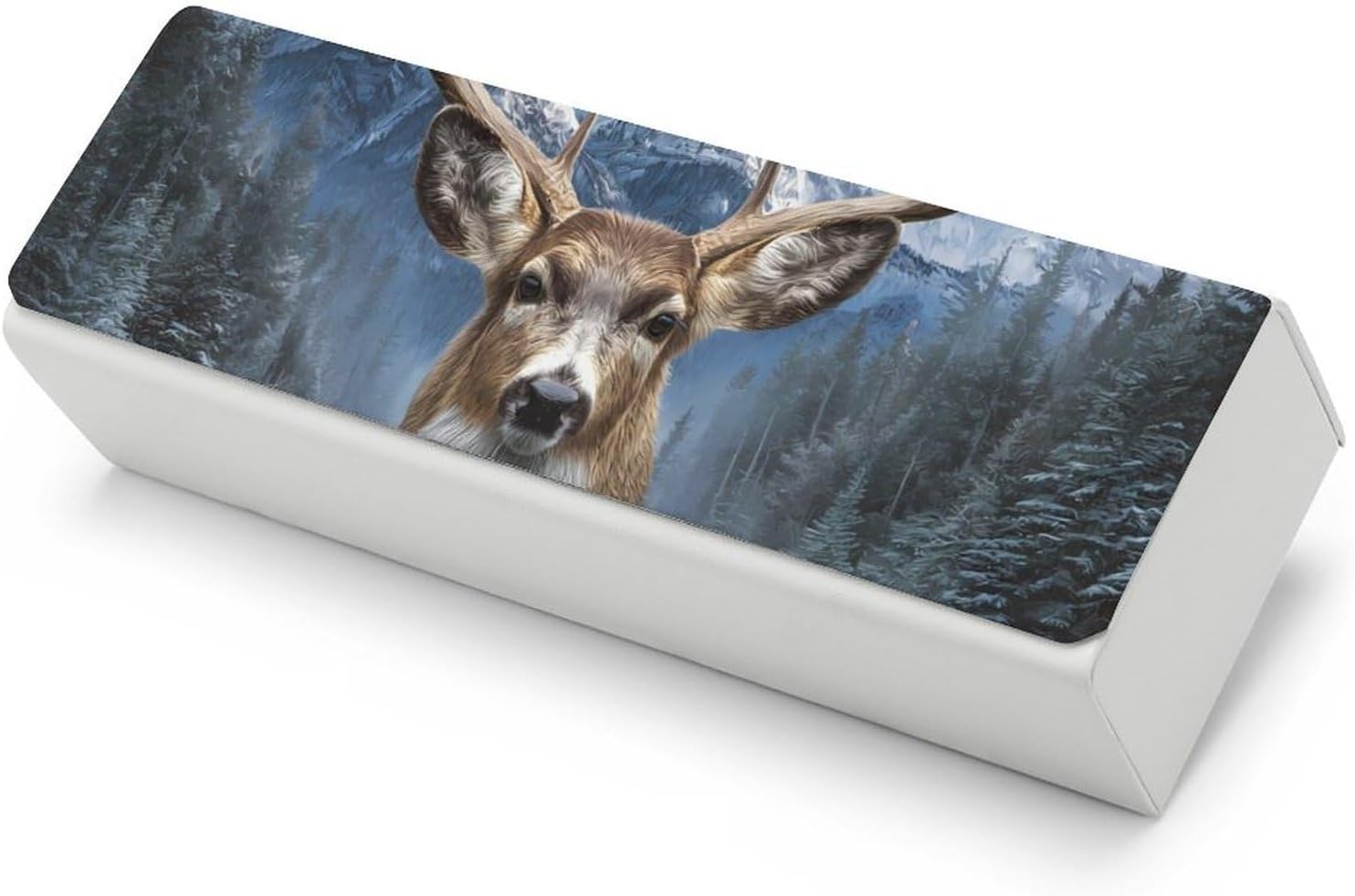 Deer Forests Moon Eyeglasses Case with Cleaning Cloth