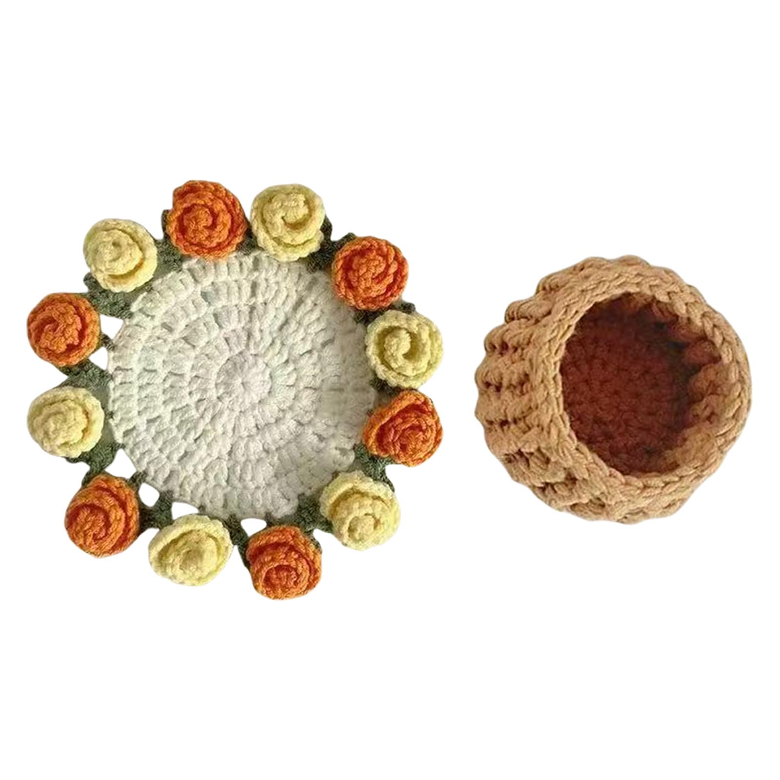 Coasters Crochet Kits Starter Rose Bouquet for Craft Lovers Rose Bouquet