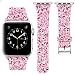 iiteeology Christmas Shiny Power PU Leather Bling iWatch Band Wristwatch Bracelet Strap Glitter Band Compatible with Apple Watch Series 4, Series 3, Series 2, Series 1 (Pink, 38mm 40mm)