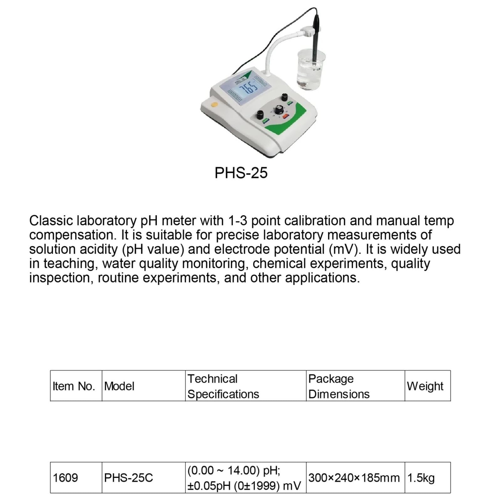 Ph Metre, Testeur numérique de qualité de l'eau, pH-mètre de laboratoire de bureau, pH-mètre de haute précision