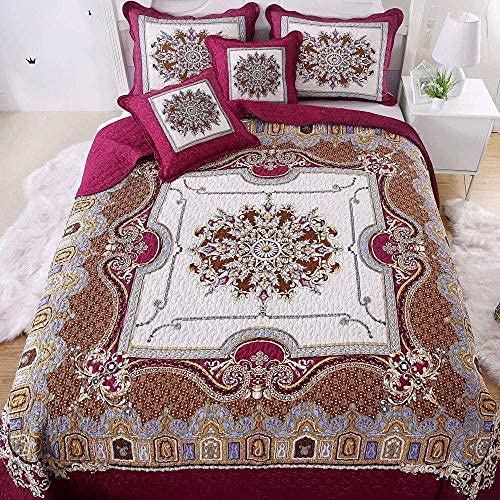 Couverture polyvalente matelassée brodée en coton lavé pour lit double cocooning - 6