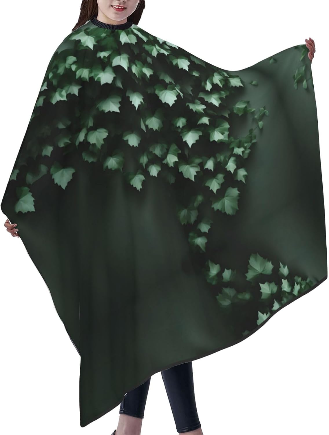 Green Creeper Hair Cutting Cape For Adults-Barber Cape For Men Women, Waterproof Salon Cape For Hairdressing, Anti Static Hairdressing Gown