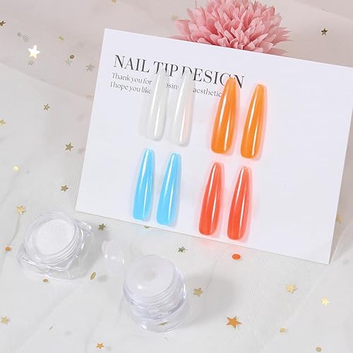 Miniatura 10 de Artdone 3 piezas de polvo de uñas de cromo perla blanca, polvo iridiscente Aurora metalizado efecto espejo pigmento perlado sirena pigmen para arte