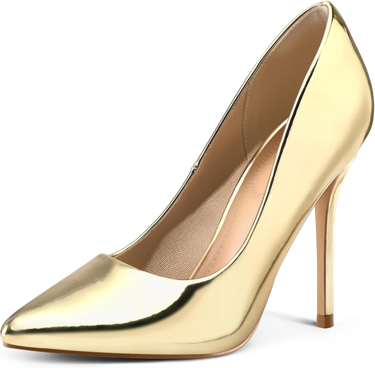 mysoft Women's High Heels Pumps Closed Pointed Toe Stiletto 4IN Heels Dress Wedding Shoes