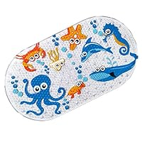 Badewannenmatte Wanneneinlage FüR Kinder Und Babies Aus Naturgummi Bietet ErhöHte Sicherheit FüR Sie Und Ihre Kinder im Bad 38X70CM(Krake)