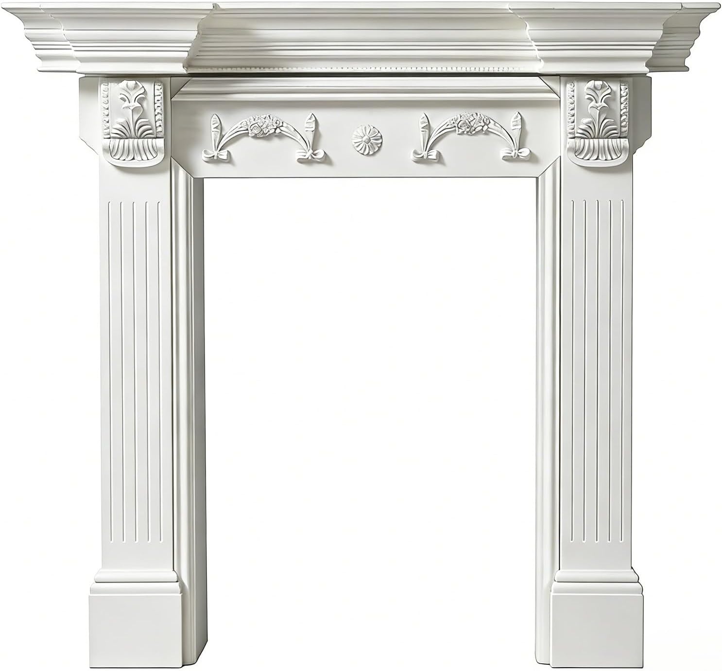 Mantels Surround Solid Wood Carved Fireplace Mantel Ornate Traditional Decorative Surround Home Decor