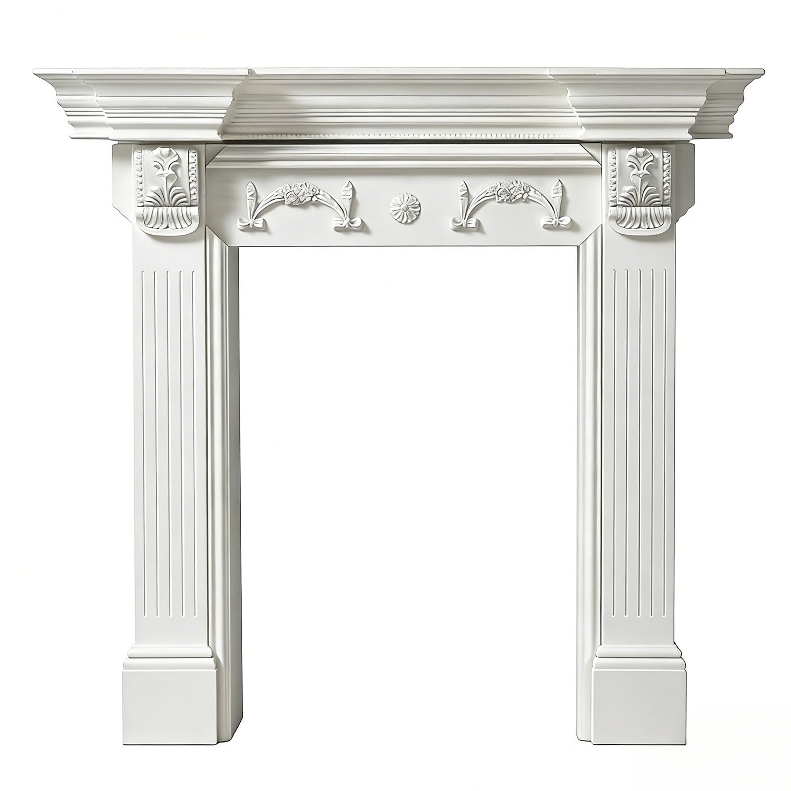 Mantels Surrounds Solid Wood Carved Fireplace Mantel Ornate Traditional Decorative Surround Decorated Frame