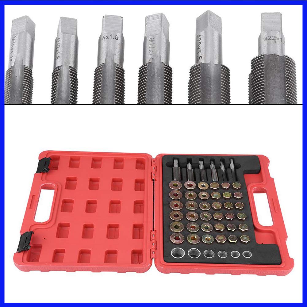 Yosoo Health Gear Kit di Riparazione Filettatura Tappo di Scarico Coppa Olio 114 Pezzi, Set di Strumenti per Tappo di Scarico Coppa Olio M M17 M20 M22