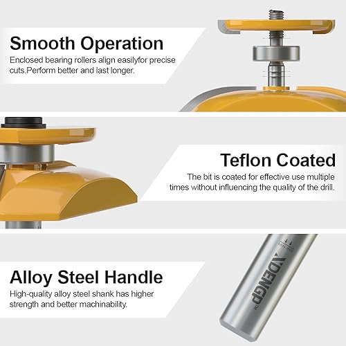 Miniatura 3 de Panel elevado de ensenado con cortador trasero, brocas de enrutador de 12 para corte de ensenado, diámetro de 3-12 pulgadas, diseño de panel de