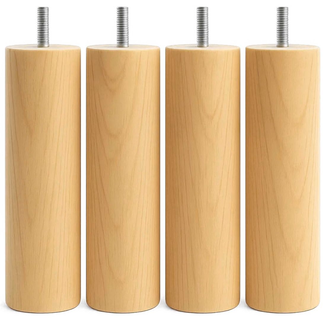 SCM Créations Lot de 4 Pieds de lit et sommier à Visser 30 cm Hêtre Naturel