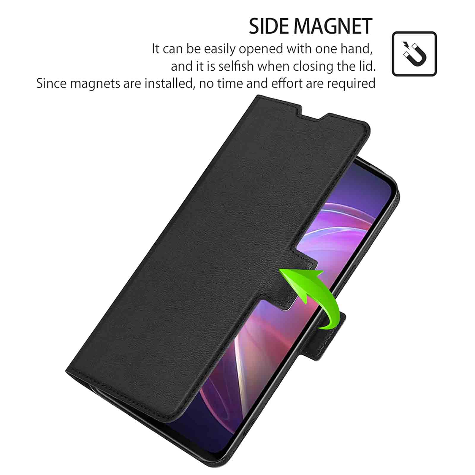 Custodia Portafoglio In Pelle PU Per OPPO A74 5G / A54 5G - Cover A Libro Magnetica Con Slot Per Carte E Funzione Stand, Blu