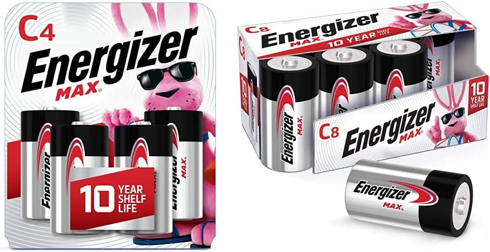 C Batteries, Max C Battery Premium Alkaline Combo Pack, 12 Count