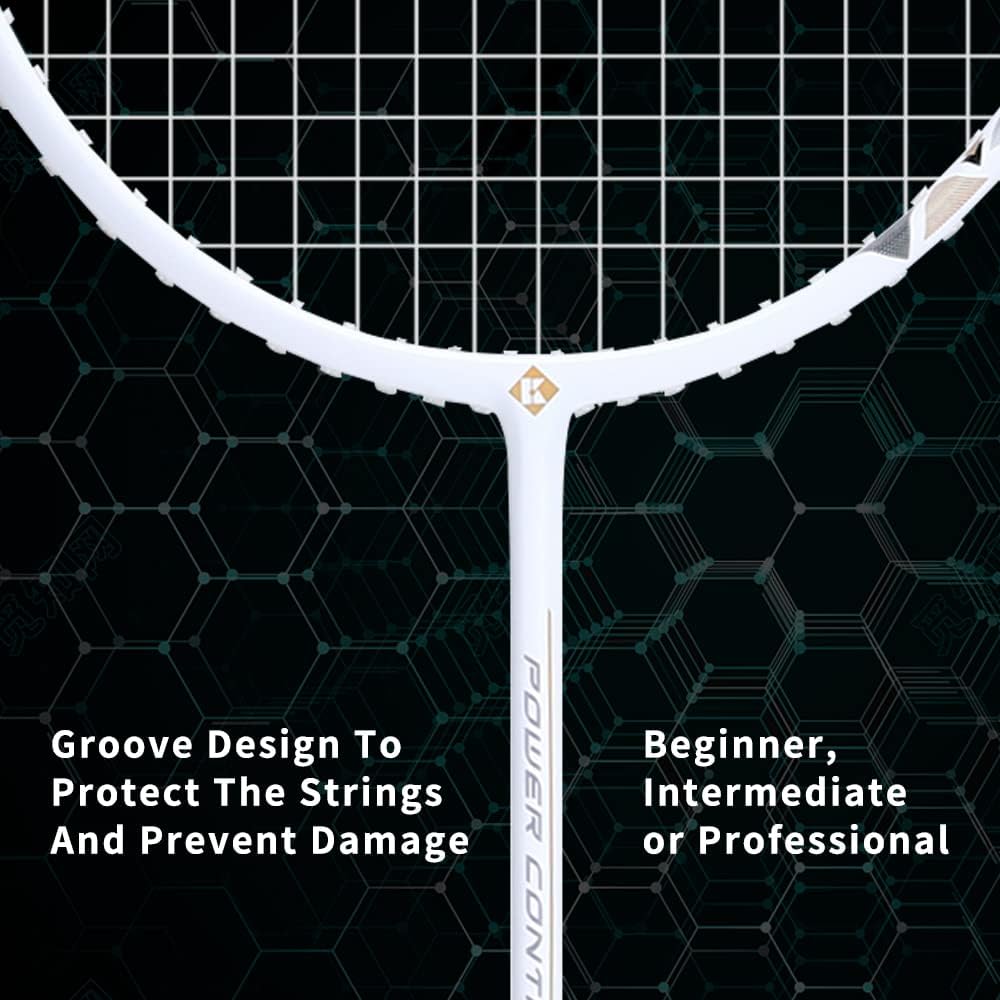 Kumpoo K520 Pro Badminton Racket, Power Control 4U Carbon Fiber With Pre-strung Strings Free Carrying Bag And Grip) I.1092571293