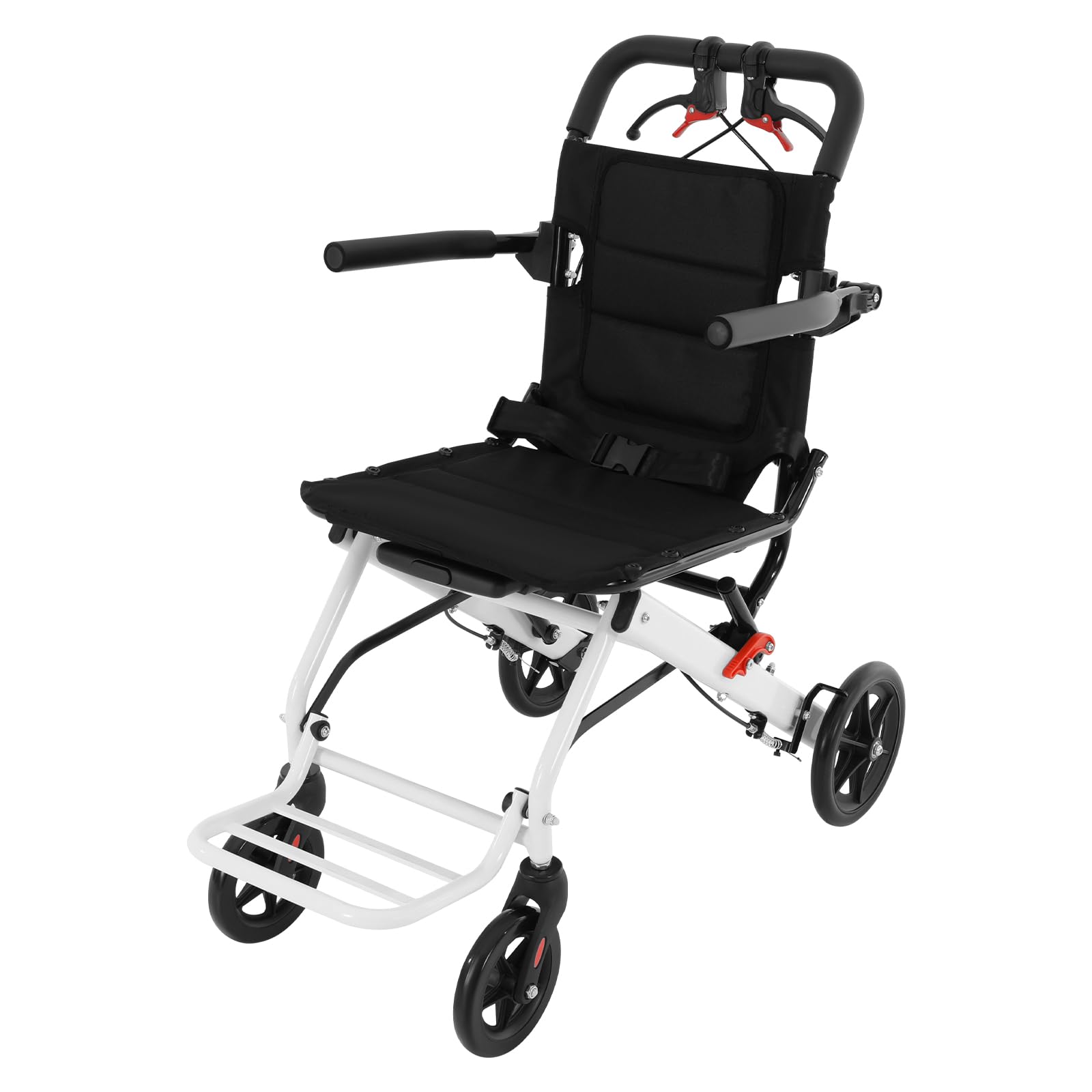 Silla de ruedas plegable ligera, silla de ruedas portátil de viaje, silla de ruedas de viaje para adultos y mayores, silla de ruedas plegable, hasta 100 kg