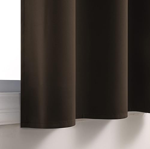 Miniatura 6 de Cortinas cortas marrones de 36 pulgadas de largo para sótano, cocina, ojales, opacas, para cafetería, media ventana para caravana, cámper, baño, 34