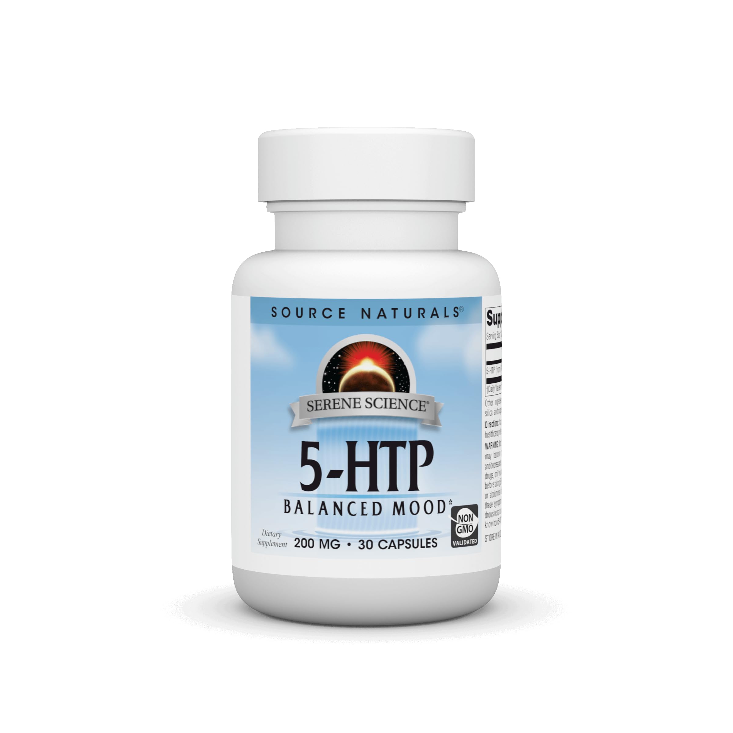 Source Naturals Serene Science 5-HTP, Non-GMO Dietary Supplement, 200 mg - 30 Capsules