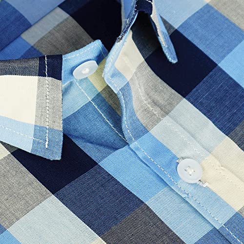 Image of GHPC by Arihant Men's 100% Cotton Plaid Checks Half Sleeves Regular Fit Formal Shirt