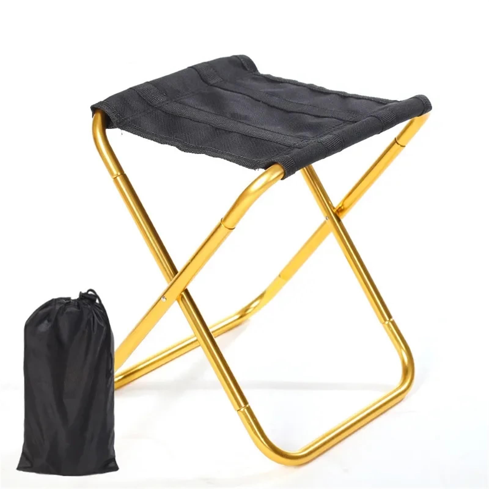 Mini siège de rangement pliable tabouret camping alu jaune