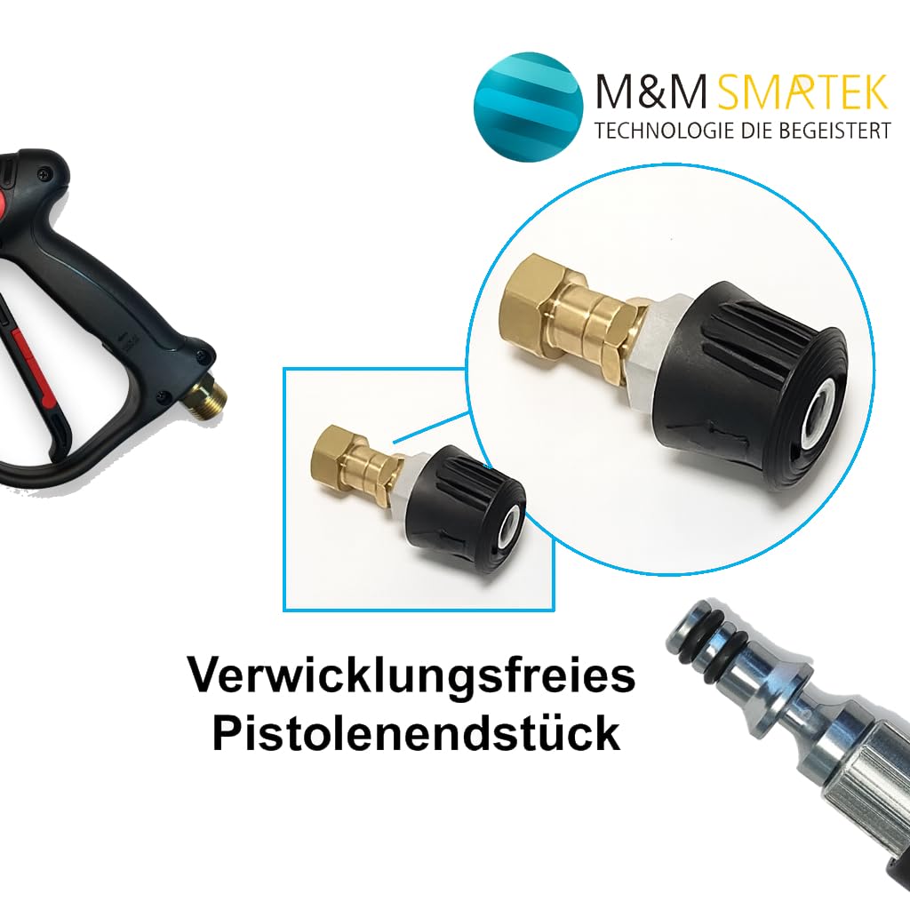 Zestaw adapterów do Parkside Quick Connect na gwint wewnętrzny M22, obracany o 360° – szybkozłączka, przyłącze zapobiegające nawijaniu z mosiądzu, kompatybilne z myjką wysokociśnieniową Parkside firmy