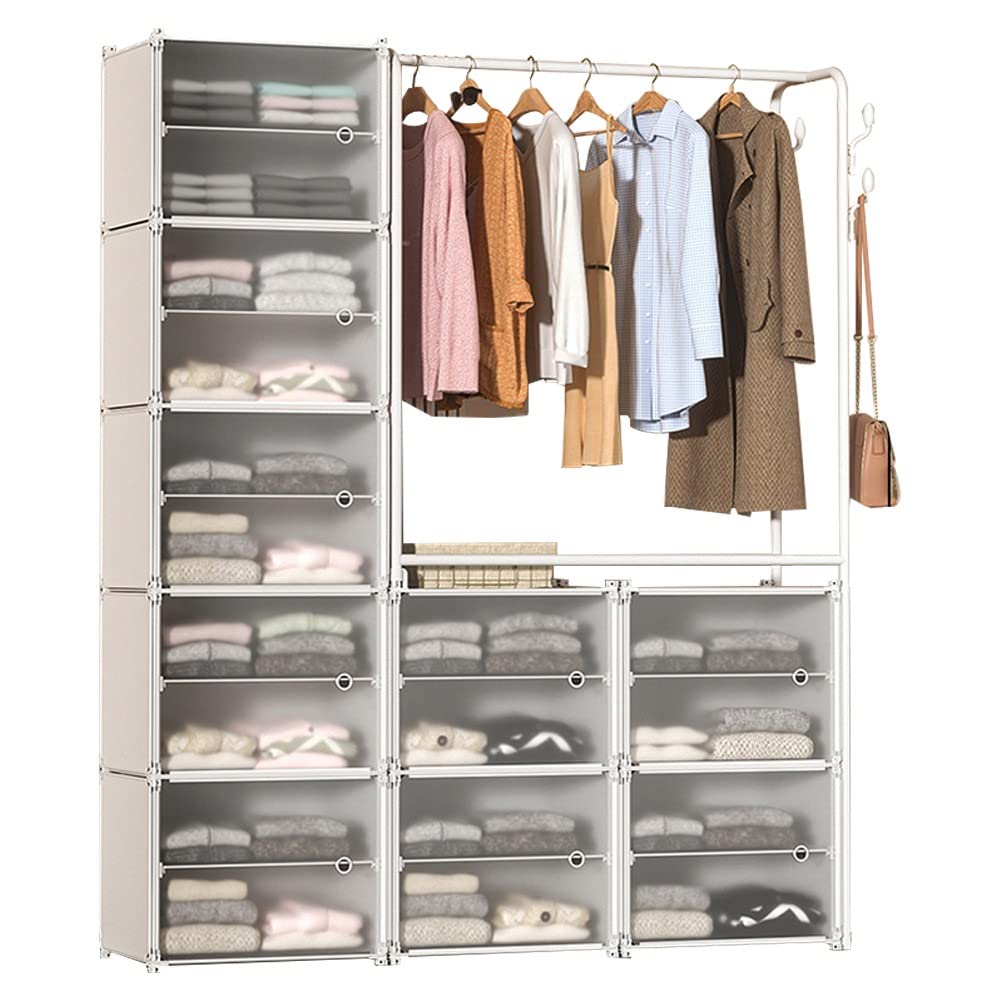 Ropa de metal de riel de prenda colgante de prendas colgantes, riel de ropa con rieles colgantes y estante de almacenamiento de múltiples capas para almacenamiento de zapatos abrigos, ensamblaje