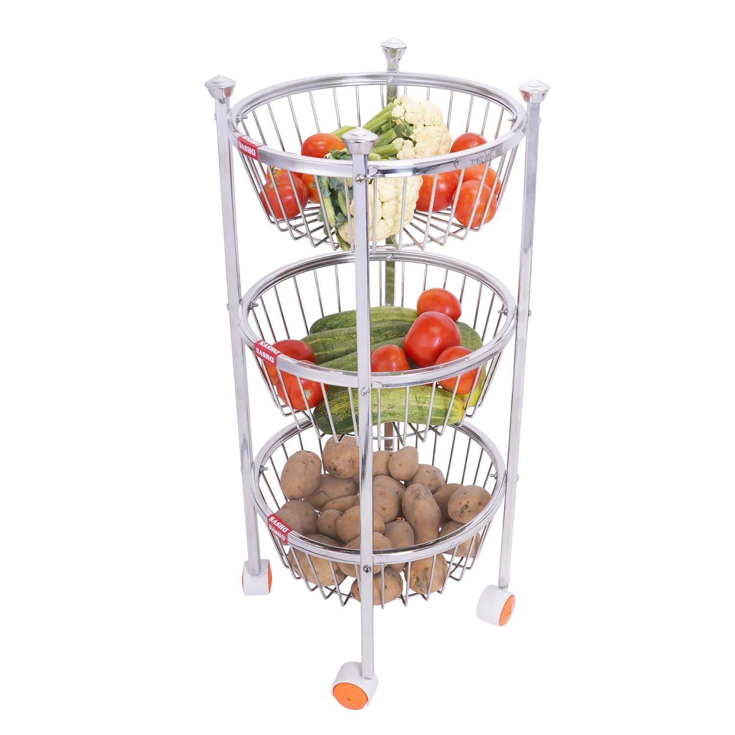 See full amazon price history chart for WayMore Stainless Steel 3 Layer Round Fruit & Vegetable Trolley, Kitchen Basket, Kitchen Trolley (wt-3.200kg) (13×13×26) Inch (Mogra 3 Layer Basket) WayMore Stainless Steel 3 Layer Round Fruit & Vegetable Trolley, Kitchen Basket, Kitchen Trolley (wt-3.200kg) (13×13×26) Inch (Mogra 3 Layer Basket) (B0CJ2GPWPB) Amazon Price History, Amazon Price Tracker